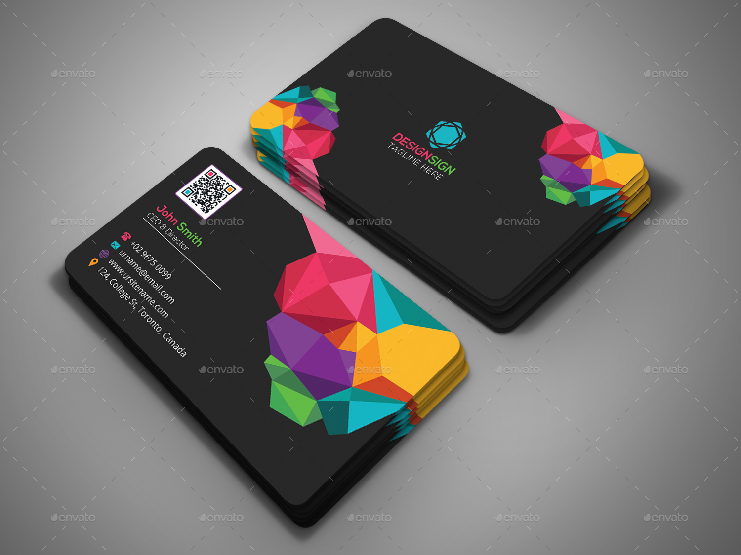 Poly Shape Business Card by DesignSign GraphicRiver